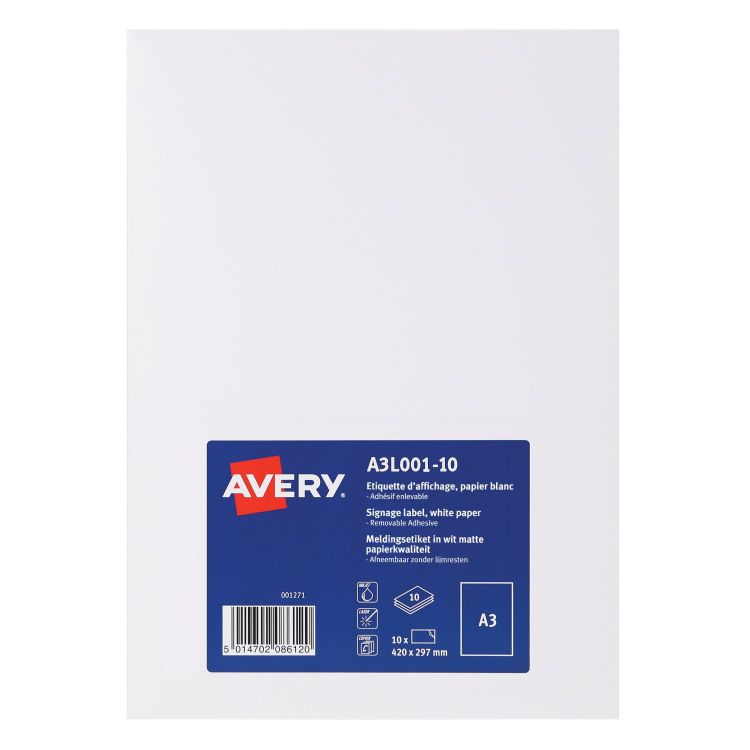 Avery A3L001-10 A3 Matt Printable Signage 10 Sheets Avery A3L001-10 A3 Matt Printable Signage 10 Sheets