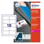 Avery L4785-20 80 x 50mm Self Adhesive Silk Name Badges 20 Sheets - 10 Labels per Sheet