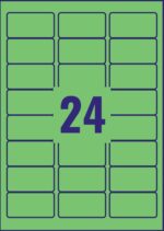 Avery L6033-20 Green Removable Labels 20 sheets - 24 Labels per sheet - Image 2