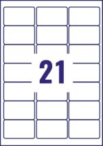 Avery MP7160-40 63.5 x 38.1mm Permanent Multipurpose Labels 40 Sheets - 21 Labels per sheet - Image 2