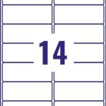 Avery MP7163-40 99.1 x 38.1mm Permanent Multipurpose Labels 40 Sheets - 14 Labels per sheet