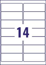 Avery MP7163-40 99.1 x 38.1mm Permanent Multipurpose Labels 40 Sheets - 14 Labels per sheet
