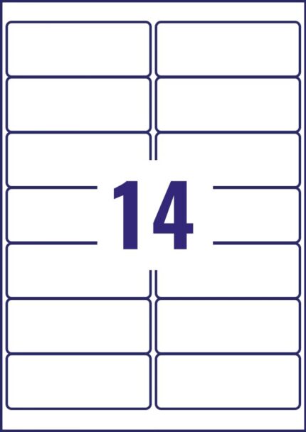 Avery MP7163-40 99.1 x 38.1mm Permanent Multipurpose Labels 40 Sheets - 14 Labels per sheet