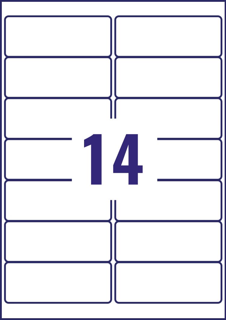 Avery MP7163-40 99.1 x 38.1mm Permanent Multipurpose Labels 40 Sheets - 14 Labels per sheet Avery MP7163-40 99.1 x 38.1mm Permanent Multipurpose Labels 40 Sheets - 14 Labels per sheet