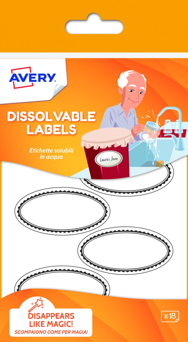 Avery SOLUB18 55 x 29 mm Dissolvable Labels Avery SOLUB18 55 x 29 mm Dissolvable Labels